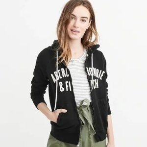 Black Abercrombie & Fitch Logo Hoodie